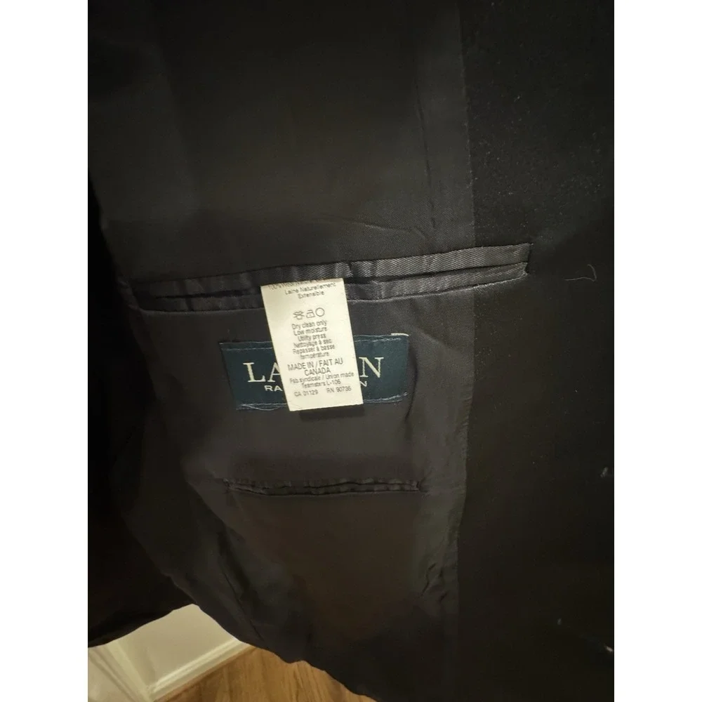 Lauren‎ Ralph Lauren Men's 100% Wool Blazer 50L Black Made in Canada